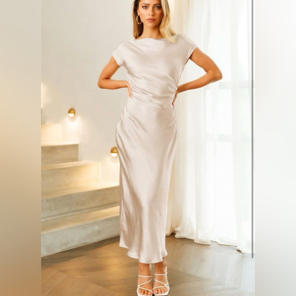 Elegant Cream Evening Gown